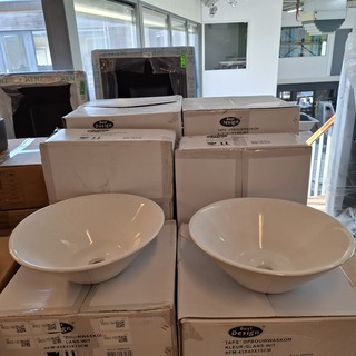 6x Waskom Best Design, Taps, glans wit