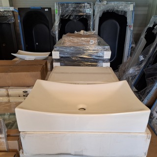 2x  Waskom Best Design, Dicta, glans wit