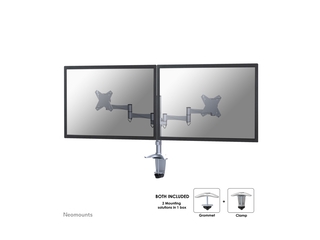 Neomounts FPMAD1330DSILVER Monitorarm 2 schermen  1027  09 kg/scherm