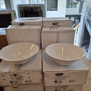 2x Waskom Best Design, Taps, glans wit