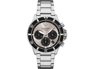 Emporio Armani World Explorer Heren Horloge 43 mm  Zilverkleurig