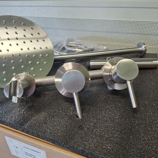 Regendoucheset inbouw, rvs geborsteld