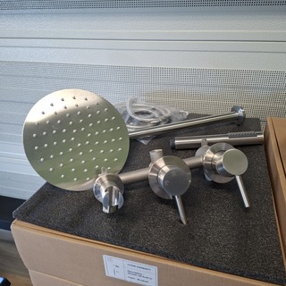 Regendoucheset inbouw, rvs geborsteld