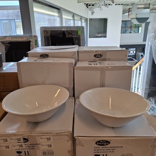 2x Waskom Best Design, Taps, glans wit