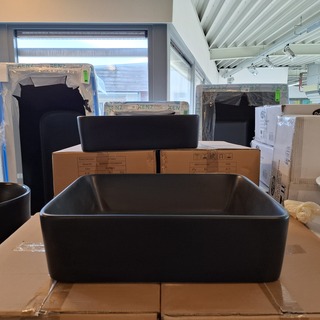 4x Waskom Best Design, Roveto, mat zwart