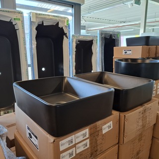 4x Waskom Best Design, Roveto, mat zwart