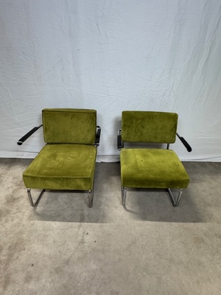 2x Fauteuil Zuiver, Ridge Rib, groen
