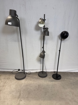 3x Vloerlamp Ikea, Hektar en Skurup, antraciet en zwart