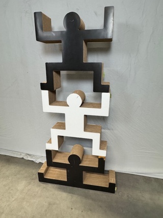 3x Boekenkast Kubedesign, zwart en wit