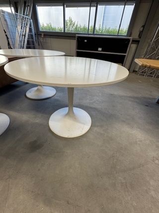 3x Tafel, wit, rond