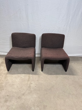2x Fauteuil Piretti, bruin, design