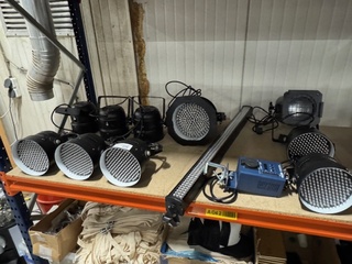 9x LED Par spot, dimmer pack en LED rail SEuroLite en Showtec