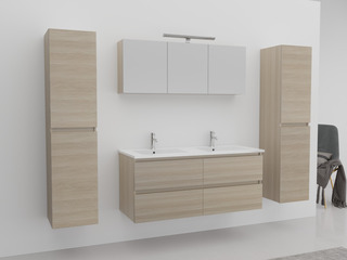 Badkamermeubel Vonato, Lagom 120, licht hout decor