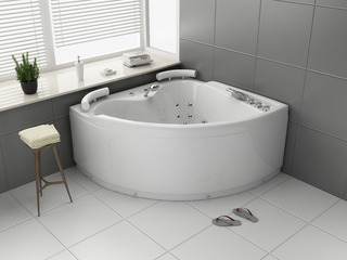 Massagebad Vonato, Moriva, hoogglans wit