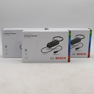 3x Acculader t.b.v fietsaccu, Bosch, Compact Charger 100-240V