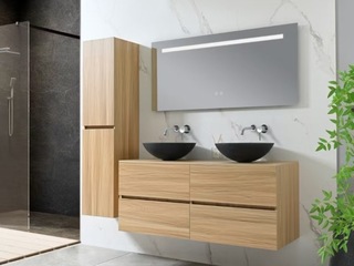 Badkamermeubel Vonato, Lugano 130, licht hout decor