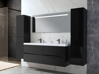 Badkamermeubel Vonato, Lucente 145, hoogglans zwart