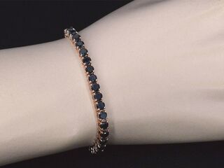 Rosegouden armband met 16.00 carat zwarte (enhanced) Briljant geslepen