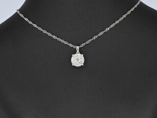 Witgouden hanger met briljant geslepen diamant, excl. ketting