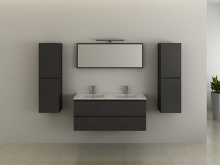 Badkamermeubel Vonato, Compact 120, zwart hout