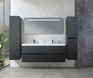 Badkamermeubel Vonato, Lucente 145, hoogglans zwart