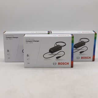 3x Acculader t.b.v fietsaccu, Bosch, Compact Charger 100-240V