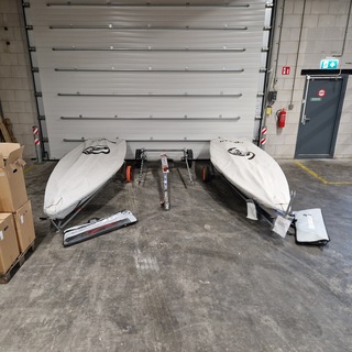 2x Zeilboot met 1x boottrailer, ILCA / Laser / Kalf