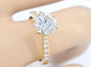 Gouden ring met een briljant geslepen diamant van 3.00 carat, Goud