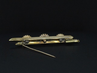 Gouden broche met diamant en parels