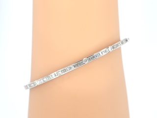 Witgouden vaste armband met diamanten