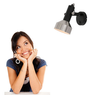 2x Wandlamp Acier Mexlite, 3337ZW, zwart staal, Nieuw in doos