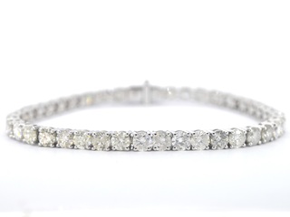 Witgouden tennisarmband met natuurlijke briljant geslepen diamanten
