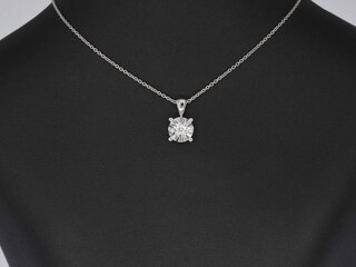 Witgouden hanger met een briljant geslepen diamant, excl. ketting