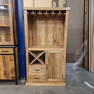 Bar-/wijnkast, mangohout 90x40x170 cm, 2026