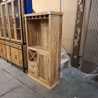 Bar-/wijnkast, mangohout 90x40x170 cm, 2026
