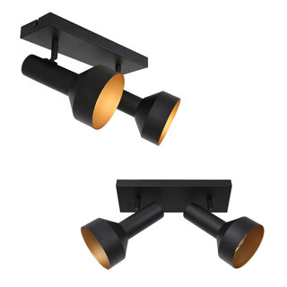 2x Plafond spot Bundle Anne Light, 3336ZW, zwart goud, Nieuw in doos