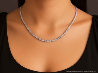 Witgouden collier met briljant geslepen diamanten