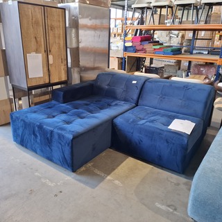 Hoekbank met open eind, Cosmopolitan Design, Chicago, Blauw