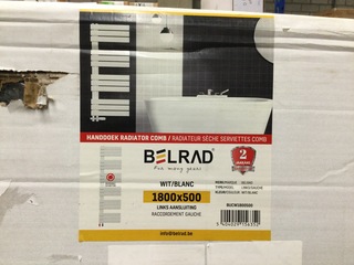Handdoekradiator 180×50 cm, Belrad, BUCW1800500, wit