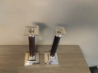 2x Verzilverde kandelaren Fink Silber