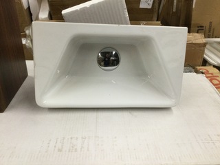 Toiletmeubel + wasbak + sifon, bruin/wit