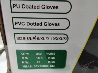 Ca. 240x Paar werkhandschoenen met anti slip