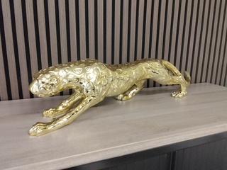 XXL goudkleurig beeld van Jaguar, goud