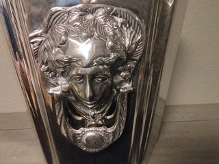 Grote exclusieve verzilverde wijnkoeler, Fink Silber