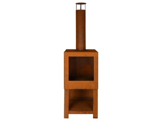 Terraskachel roest met houtopslag, Esschert Design, FF298, roest