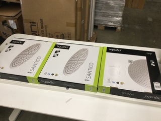 3x Hoofddouchekop rond, Aqua Su, Santico