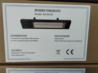 3x Infrarood heaters, 1800 Watt