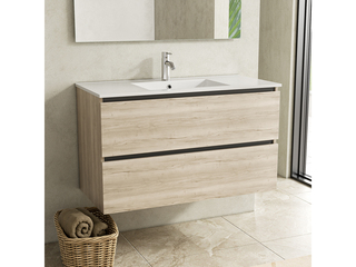 Badkamermeubel 100 cm + wastafel, Karo, natural oak