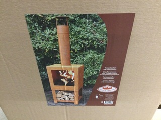 Terraskachel roest met houtopslag, Esschert Design, FF298, roest