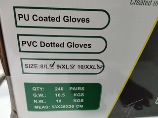 Ca. 240x Paar werkhandschoenen met anti slip